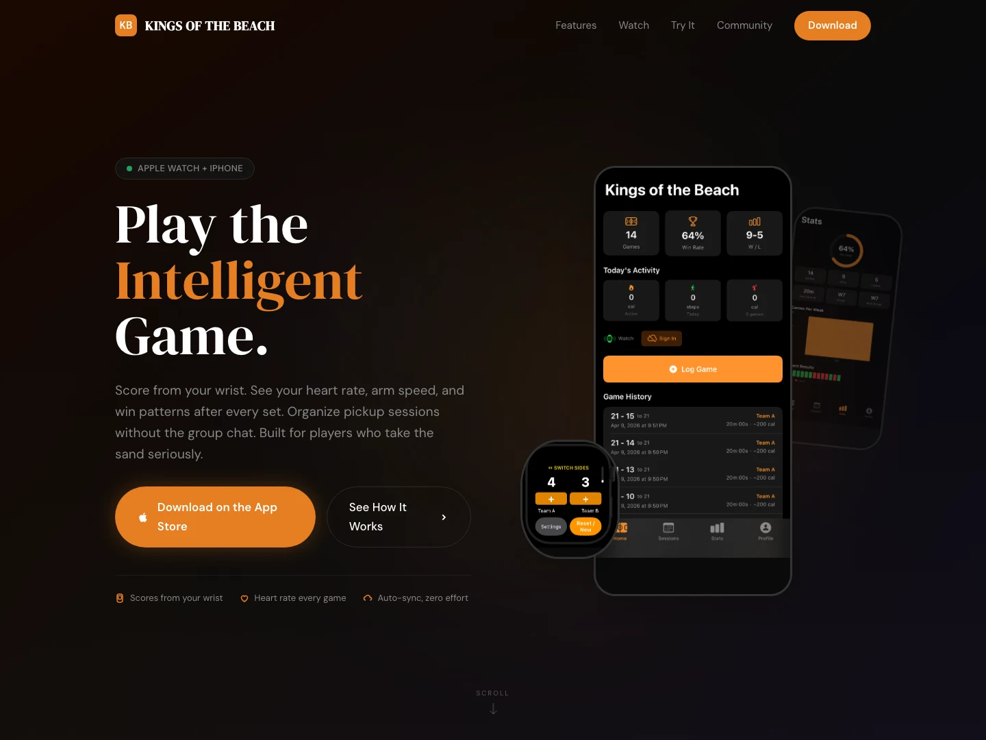 Kings of the Beach website screenshot - built by TheGoodSite.co