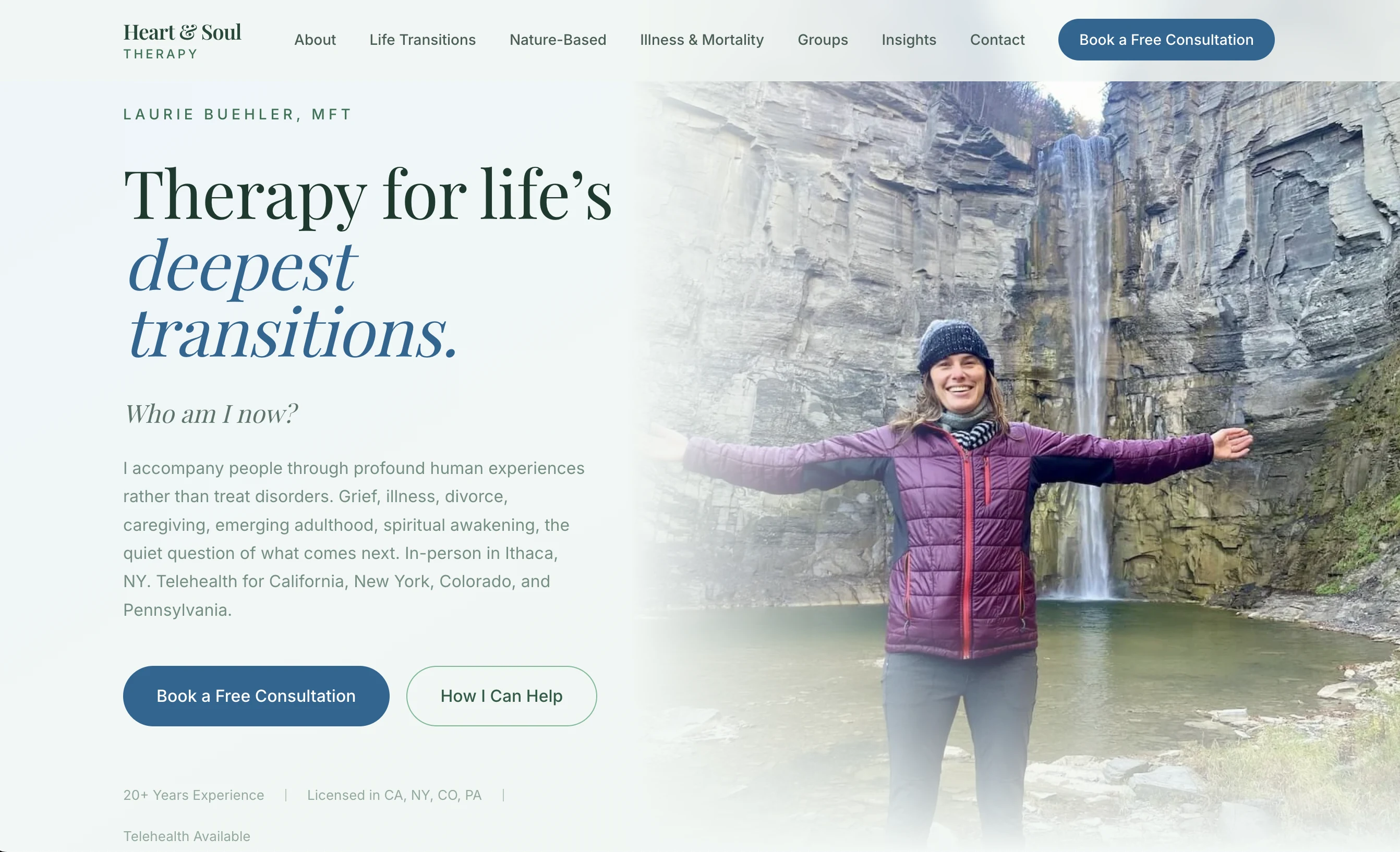 Laurie Buehler, MFT website screenshot - built by TheGoodSite.co